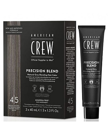 American Crew Precision Blend - Камуфляж для седых волос, Средний натуральный 4/5, 3*40 мл - hairs-russia.ru